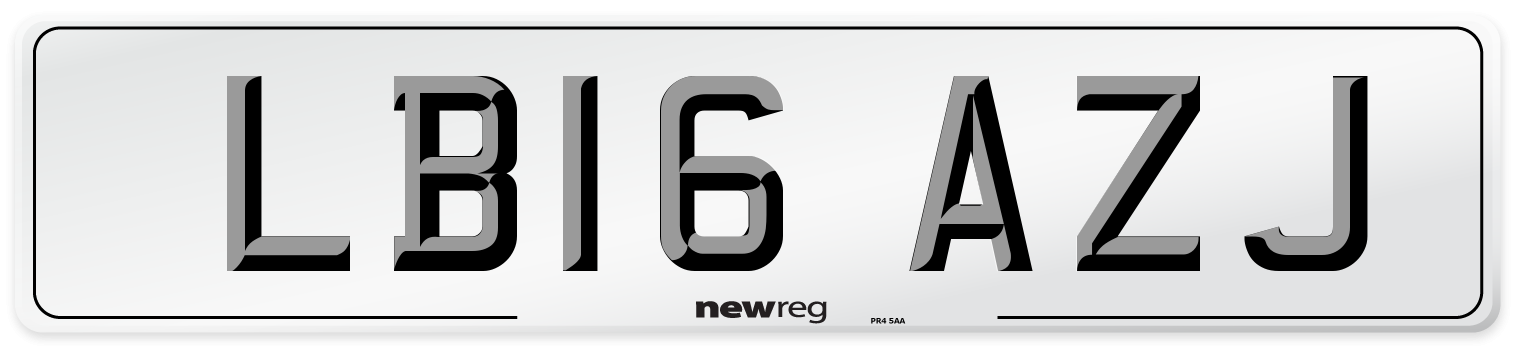 LB16 AZJ Number Plate from New Reg